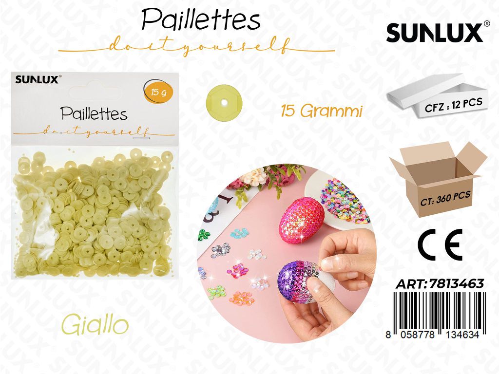 Sunlux Paillettes Giallo 15GR / Pz da 12