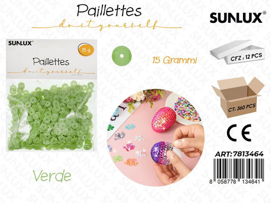 Sunlux Paillettes Verde 15GR / Pz da 12