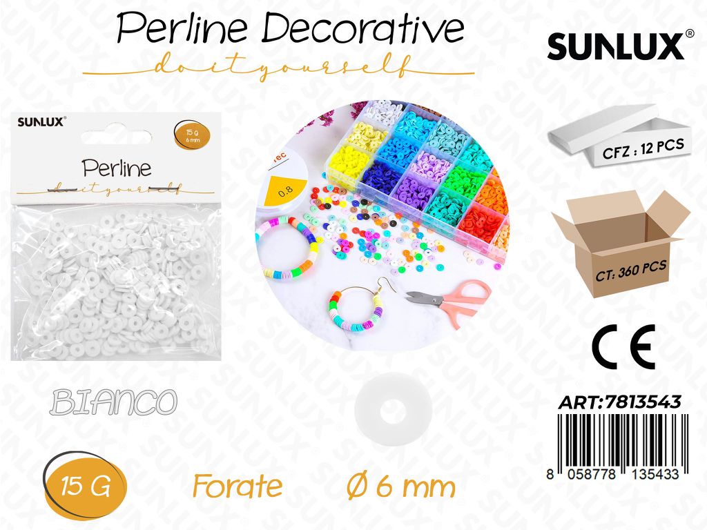 Sunlux Perline Forate Bianco 15G D.6MM