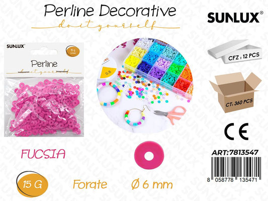 Sunlux Perline Forate Fucsia 15G D.6MM
