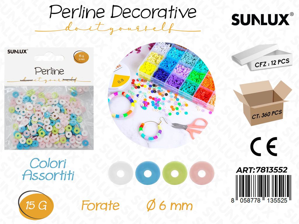 Sunlux Perline Forate Ass. 15G D.6MM