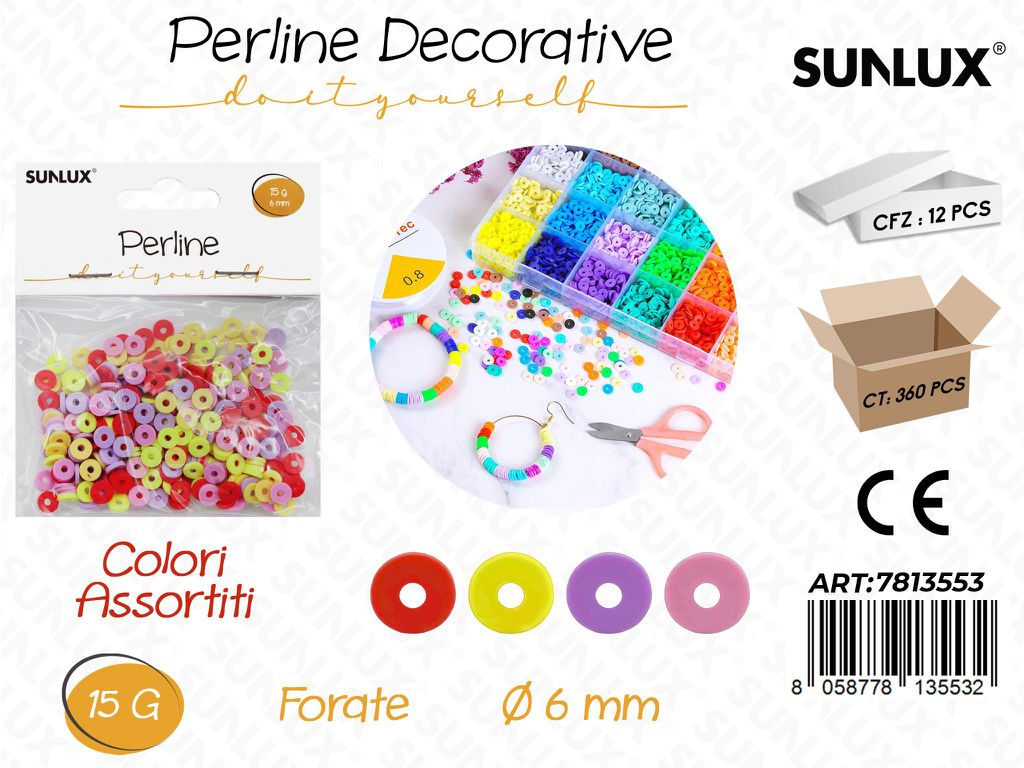 Sunlux Perline Forate Ass. 15G D.6MM