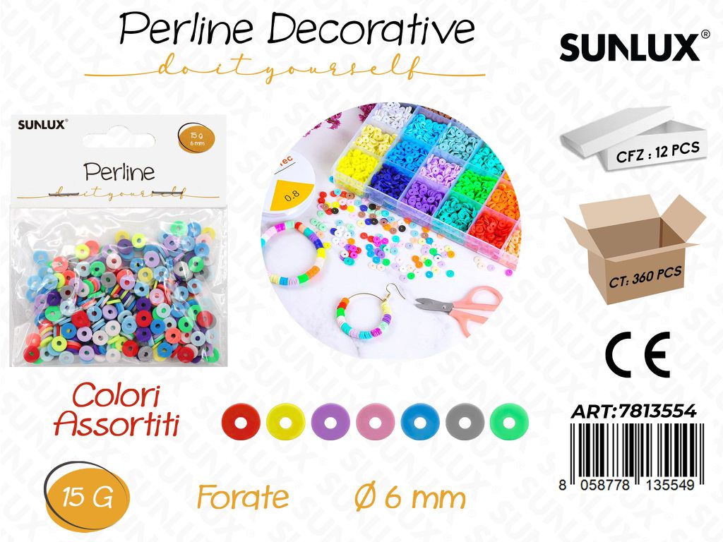 Sunlux Perline Forate Ass. 15G D.6MM