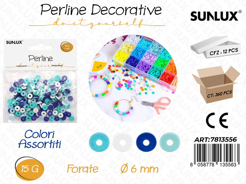 Sunlux Perline Forate Ass. 15G D.6MM