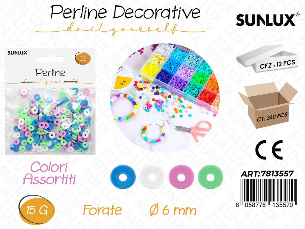 Sunlux Perline Forate Ass. 15G D.6MM