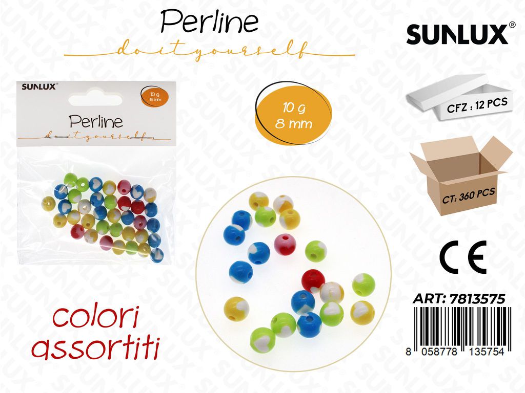 Sunlux Perline Dec. Forate 10GR 8MM