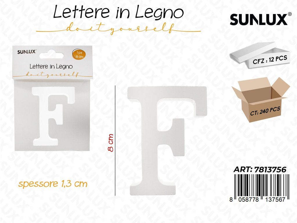 Sunlux Lettera F in Legno 8*1.3CM