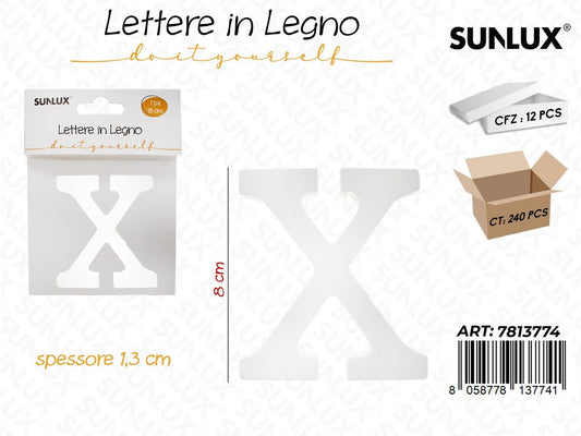 Sunlux Lettera X in Legno 8*1.3CM