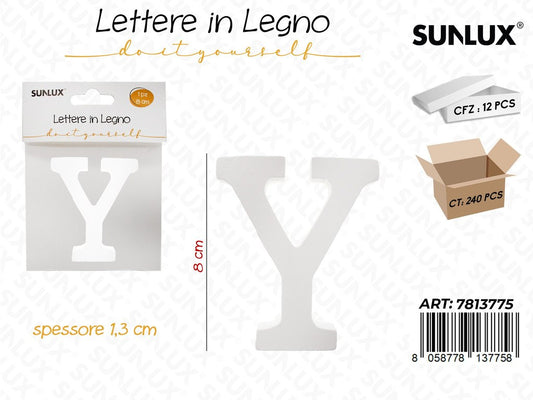 Sunlux Lettera Y in Legno 8*1.3CM