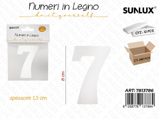 Sunlux Numero 7 in Legno 8*1.3CM