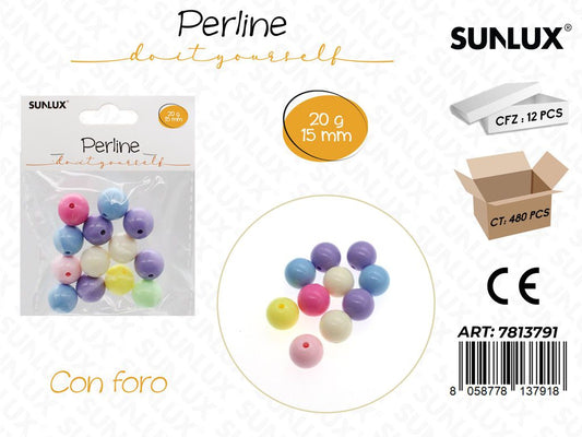 Sunlux Perline c/ Foro Ass. 20GR 15MM