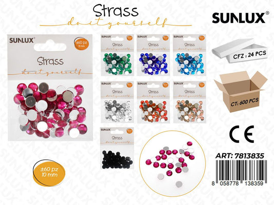 Sunlux Strass Col. Ass. 60PCS 10MM / Pz da 24