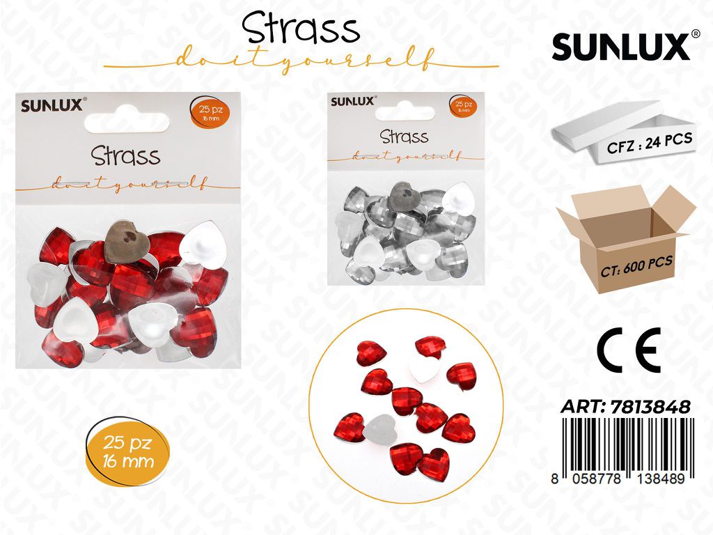 Sunlux Strass Col. Ass. 25PCS 16MM / Pz da 24