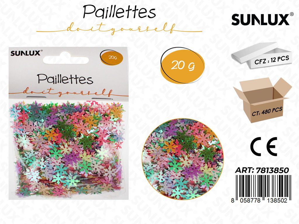 Sunlux Paillettes Neve Col. Ass 20G / Pz da 12