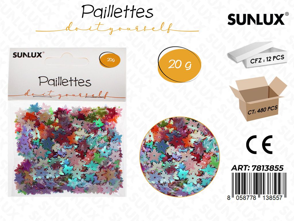 Sunlux Paillettes Foglia Col. Ass 20G / Pz da 12