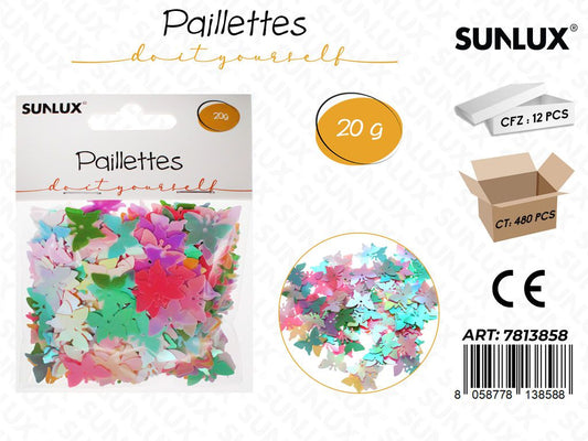 Sunlux Paillettes Farfalla Col. Ass 20G / Pz da 12