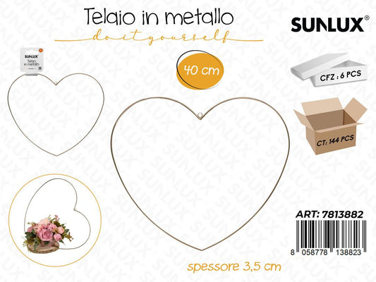 Sunlux Telaio in Metallo Cuore 3.5*40CM