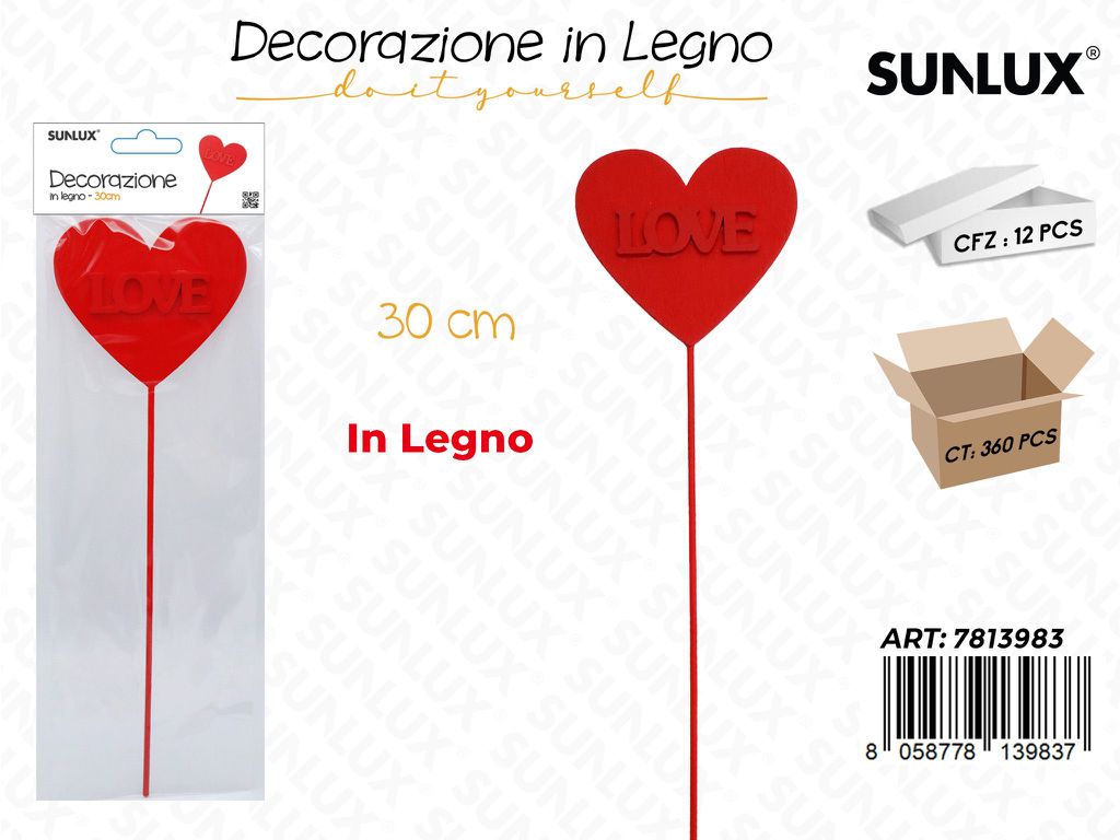 Sunlux Dec. Love Ass. Legno 30CM