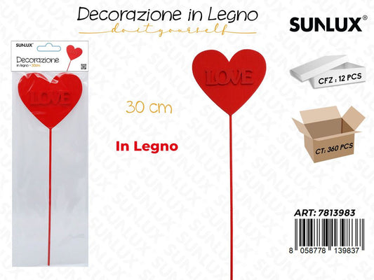 Sunlux Dec. Love Ass. Legno 30CM