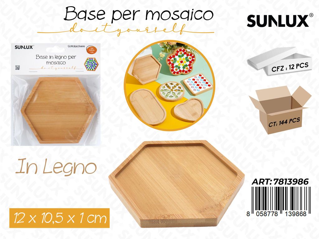 Sunlux Base per Mosaico Legno 12*10.5*1CM