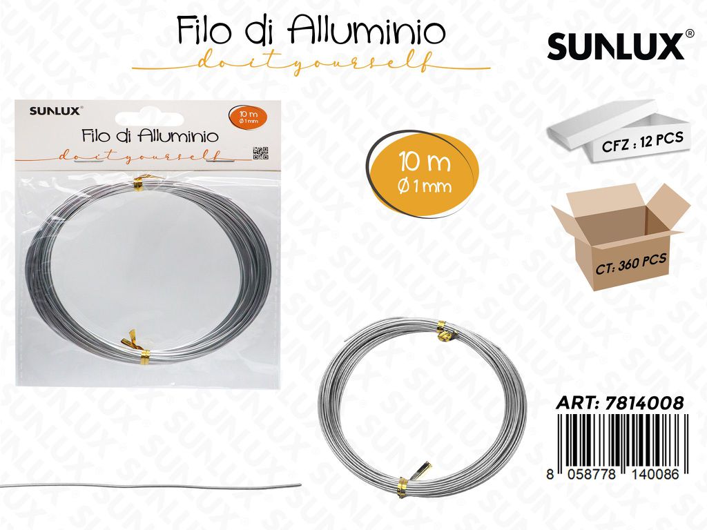 Sunlux Filo di Alluminio Arg. D.1MM*10MT