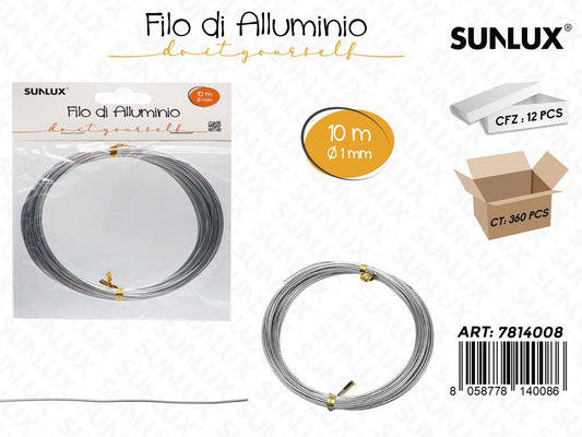Sunlux Filo di Alluminio Arg. D.1MM*10MT