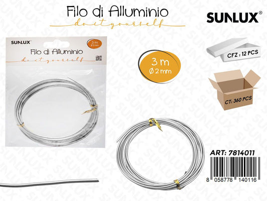Sunlux Filo di Alluminio Arg. D.2MM*3MT