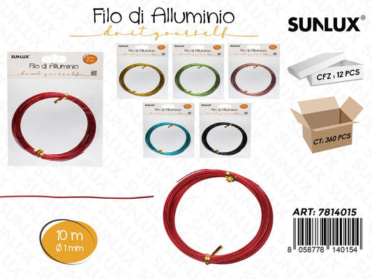 Sunlux Filo di Alluminio Ass. D.1MM*10MT