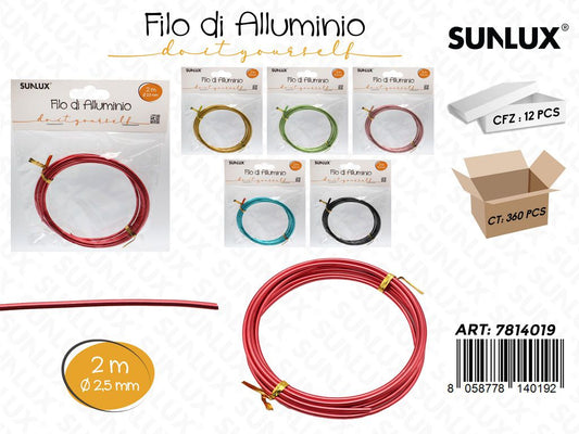 Sunlux Filo di Alluminio Ass. D.2.5MM*2MT