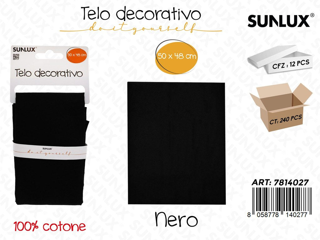 Sunlux Telo Dec. Cotone Nero 50*48CM