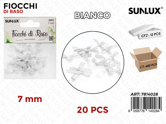 Sunlux Fiocchi di Raso Bianco 20PCS 7MM