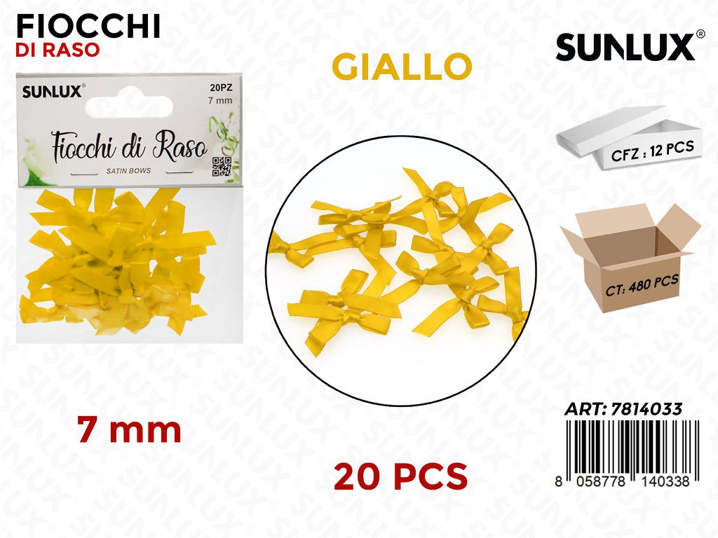 Sunlux Fiocchi di Raso Giallo 20PCS 7MM