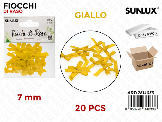 Sunlux Fiocchi di Raso Giallo 20PCS 7MM