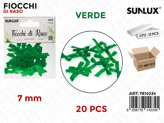 Sunlux Fiocchi di Raso Verde 20PCS 7MM