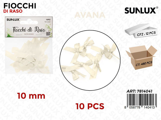 Sunlux Fiocchi di Raso Avana 10PCS 10MM