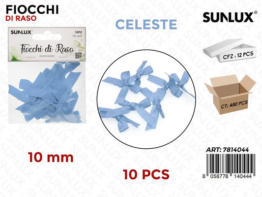 Sunlux Fiocchi di Raso Celeste 10PCS 10MM