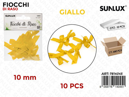 Sunlux Fiocchi di Raso Giallo 10PCS 10MM