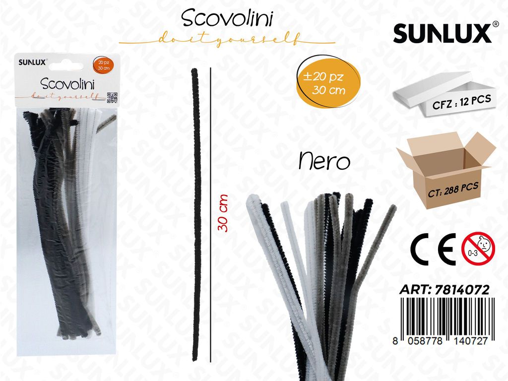 Sunlux Scovolini Nero 20PCS 30CM