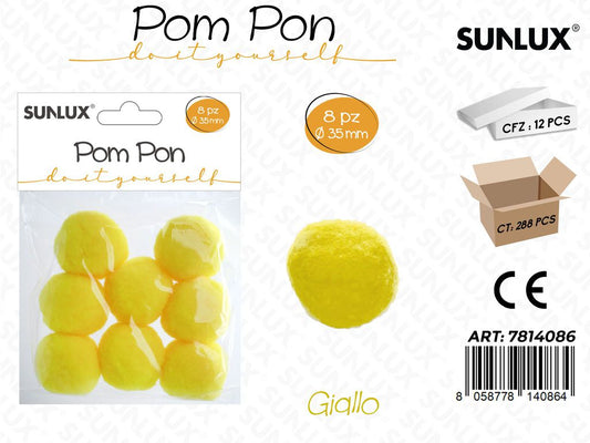 Sunlux Pompon Giallo 8PCS D.35MM