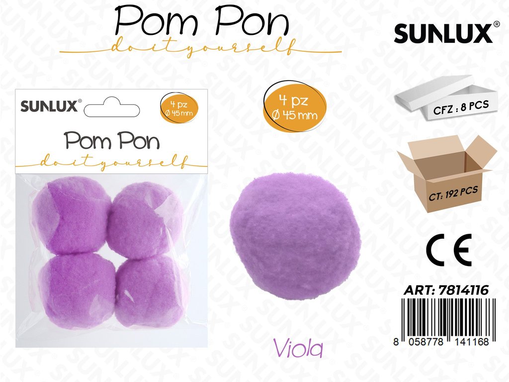 Sunlux Pompon Viola 4PCS D.45MM