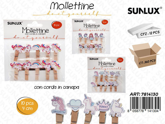 Sunlux Mollettine c/Corda 10PCS Ass. 4CM