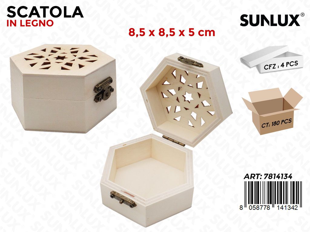 Sunlux Scatola Legno 8.5*8.5*5CM