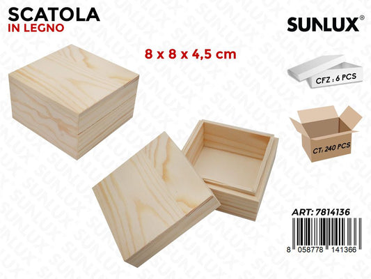Sunlux Scatola Legno 8*8*4.5CM