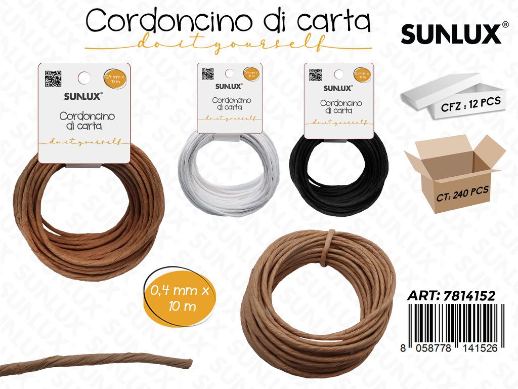 Sunlux Cordoncino di Carta 0.4MM*10MT Ass.
