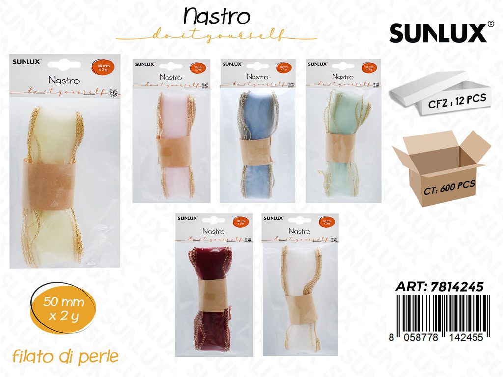 Sunlux Nastro Filato di Perle Ass. 50MM*2Y