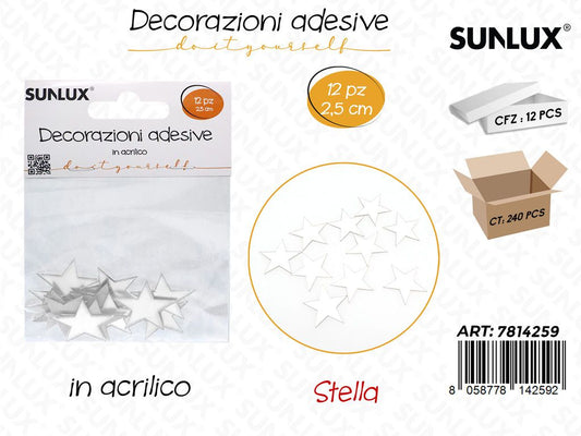 Sunlux Dec. Adesive Stella 12PCS 2.5CM