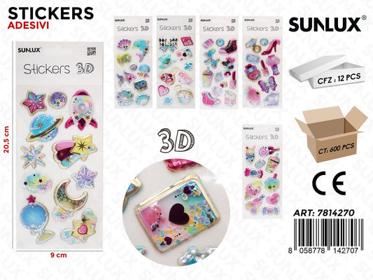 Sunlux Stickers Adesivi 3D ASS.9*20.5CM