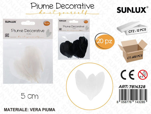 Sunlux Piume Dec. 20PCS 5CM Ass.