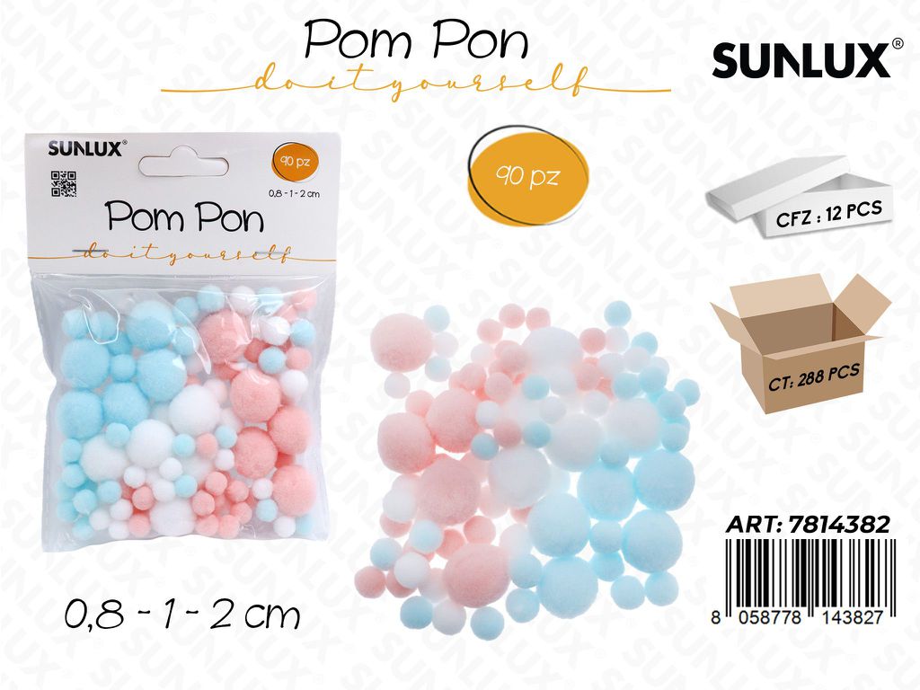 Sunlux Pom Pon 90PCS Ass.
