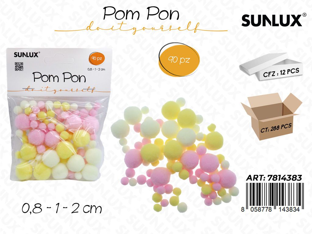 Sunlux Pom Pon 90PCS Ass.